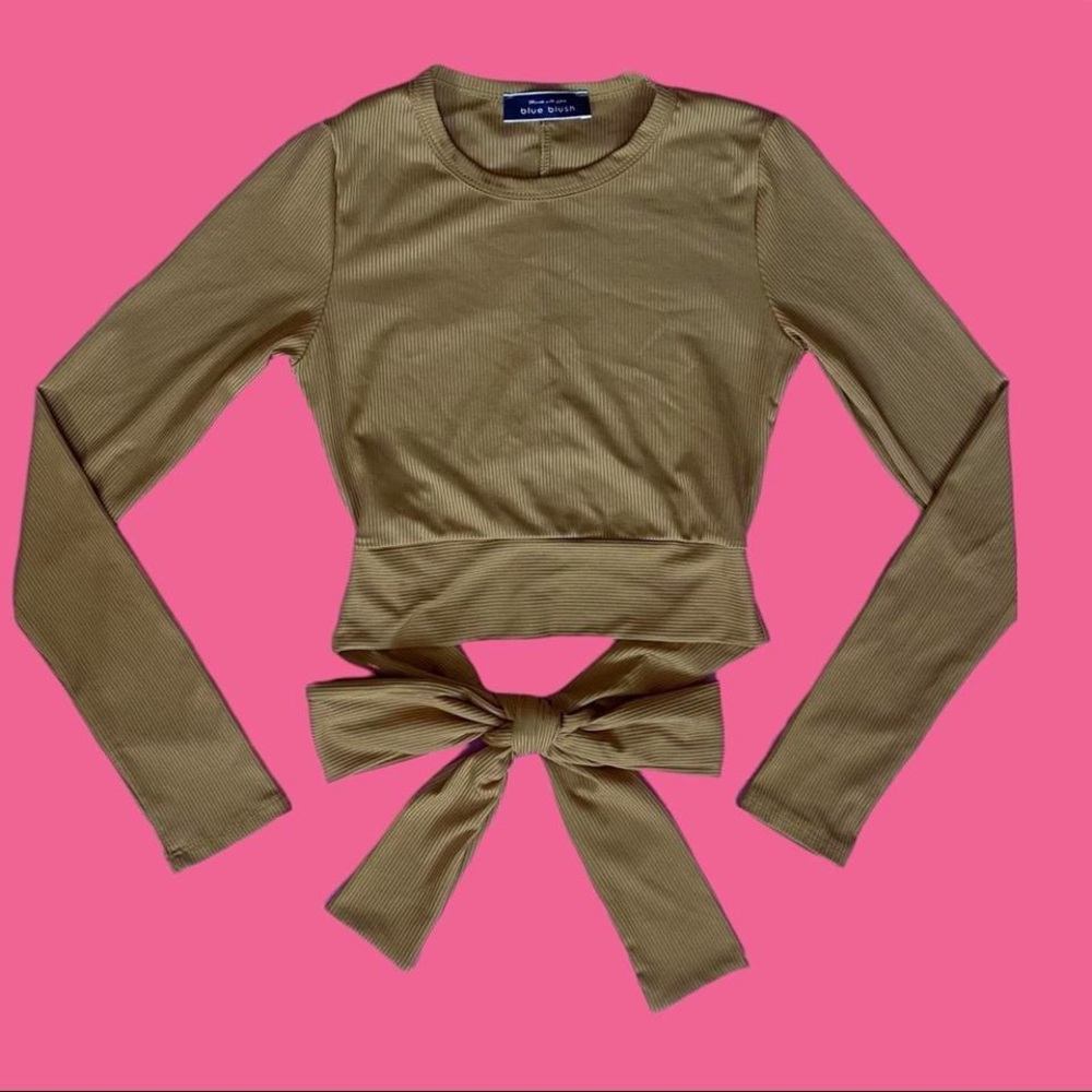 cute ribbed mustard yellow crop top